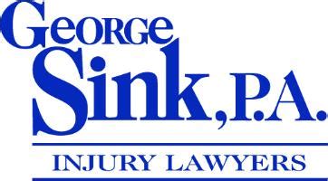 George sink law firm - For more than 40 years, George Sink, P.A. Injury Lawyers has helped more than 40,000 people throughout South Carolina recover compensation after an accident or injury. ... Any result the lawyer or law firm may have achieved on behalf of clients in one matter does not necessarily indicate similar results can be obtained for other clients ...